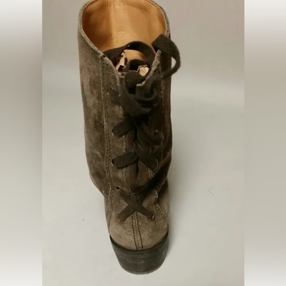 Women’s Nine West Brown Suede Mid Calf Booties Size 6.5 - Picture 3 of 6